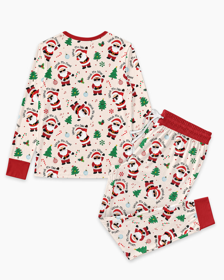 Santa's Christmas Dance Party Bamboo Women Pajama Set