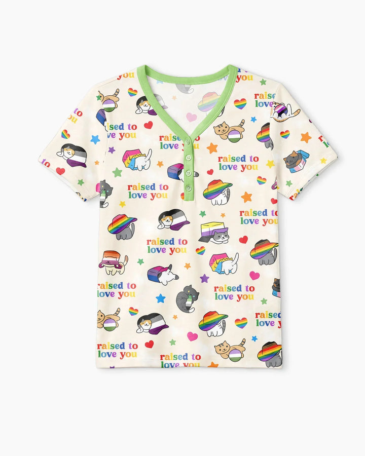 Rainbow Paws Family Matching Bamboo Women Short Sleeve Short Pajama Set