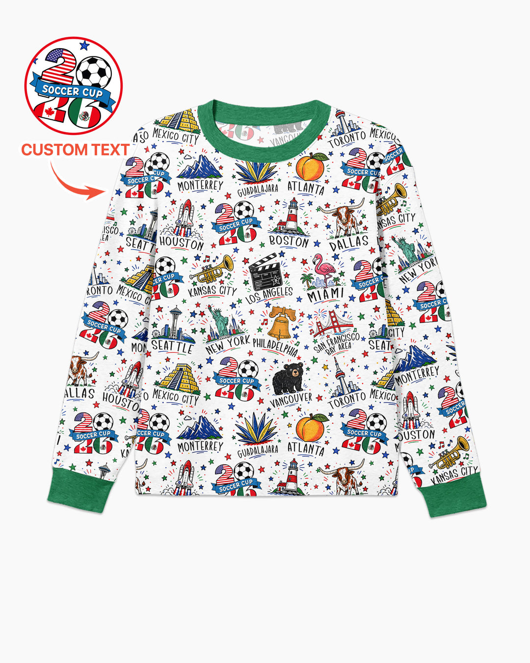 2026 Soccer Cup Host Citties Bamboo Men's Pajama Set