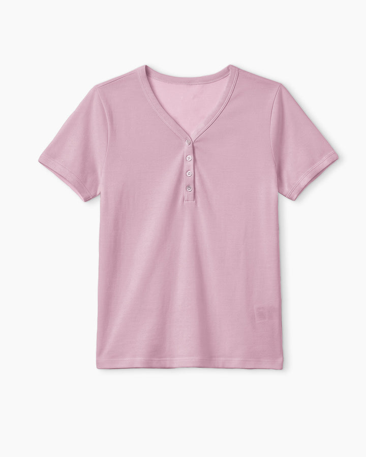Solid Color Bamboo Women Short Sleeve Short Pajama Set