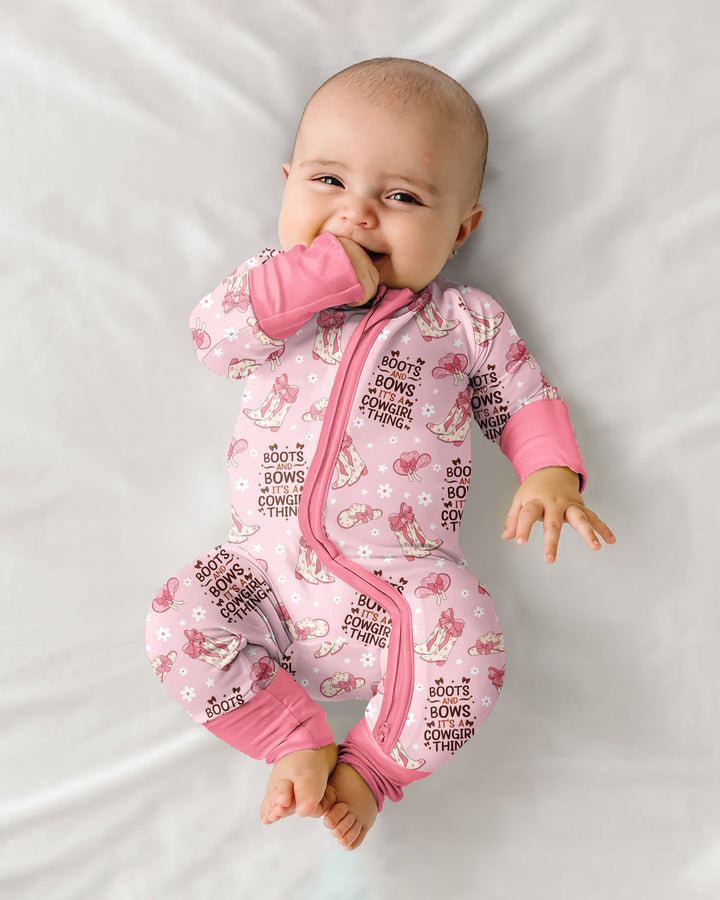 Western Cowgirl Boots And Bows Bamboo Convertible Zippy