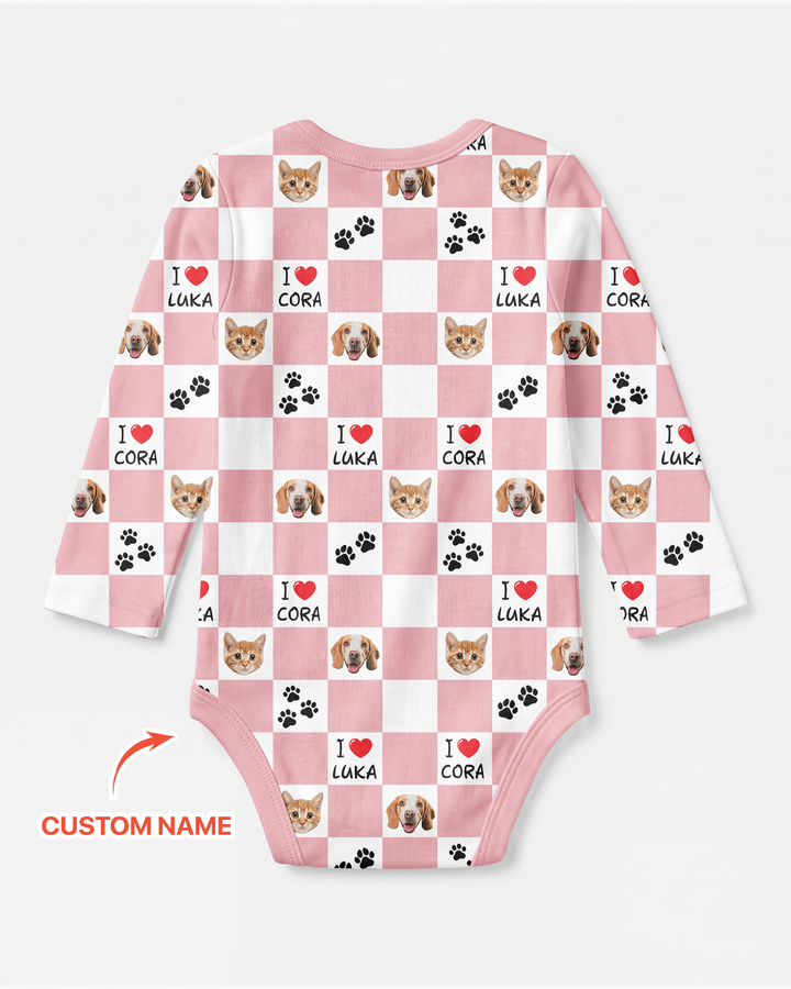 Custom Photo I Love My Best Friend Dog/Cat Bamboo Bodysuit