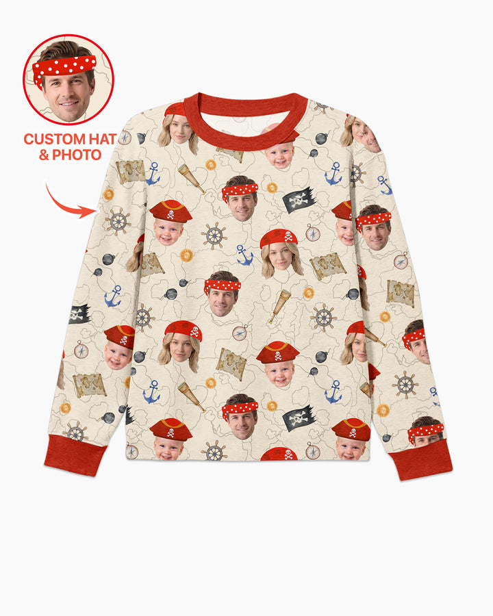 Custom Photo Treasure Map Adventures Family Matching Bamboo Men's Pajama Set