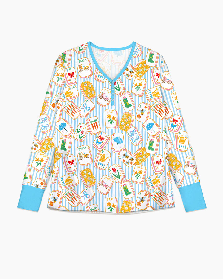 Mahjong Club Mommy & Me Matching Bamboo Women Pajama Set