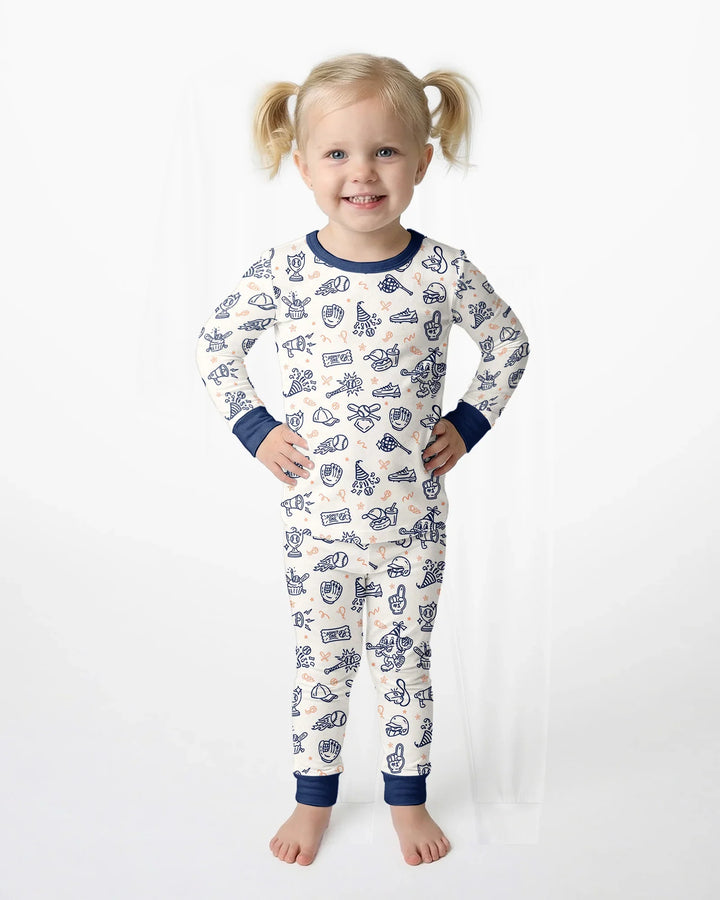 Ballpark Bash Bamboo Two Piece Long Sleeve Pajama Set