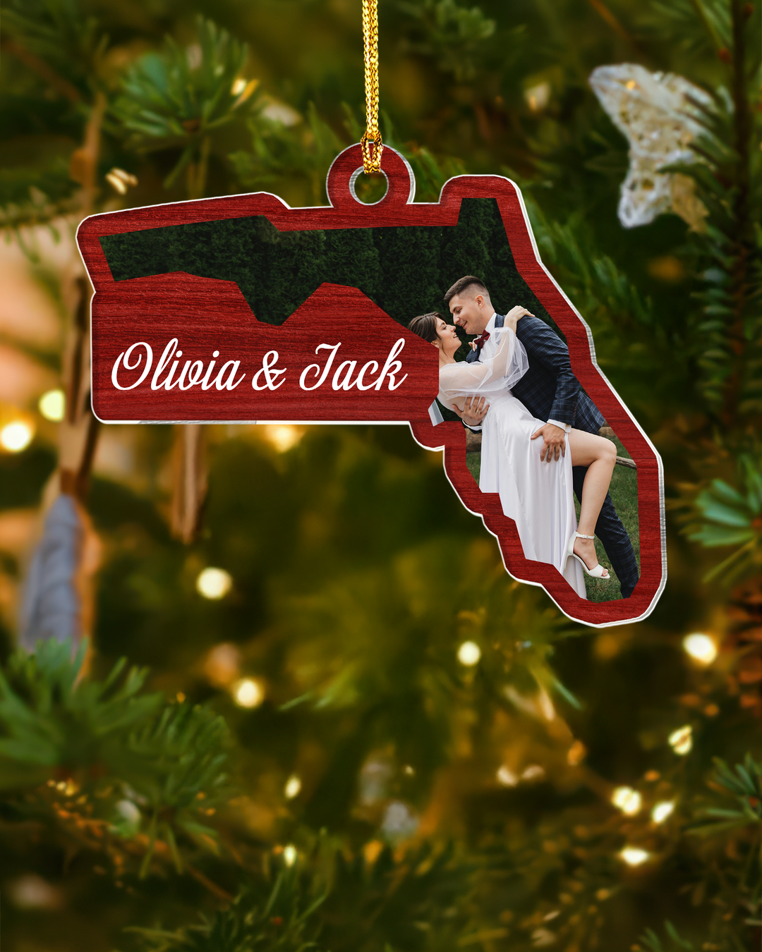 State Photo Frame Acrylic Ornament