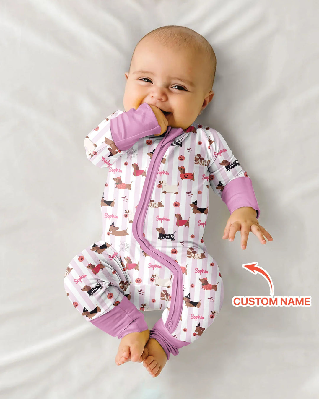 Custom Name Boo Crew Halloween Dachshund  Bamboo Convertible Zippy