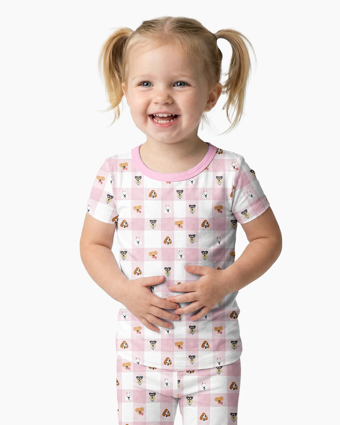 Plaid Pals Family Matching Bamboo Two Piece Short Sleeve Pajama Set