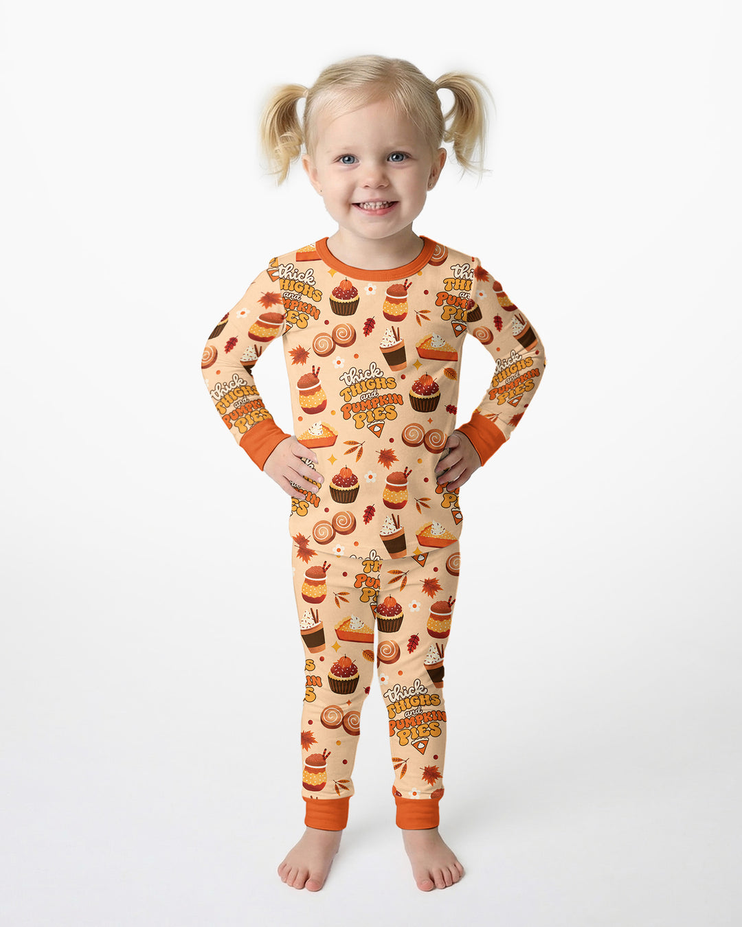 Thick Thighs and Pumpkin Pies Bamboo Two Piece Long Sleeve Pajama Set