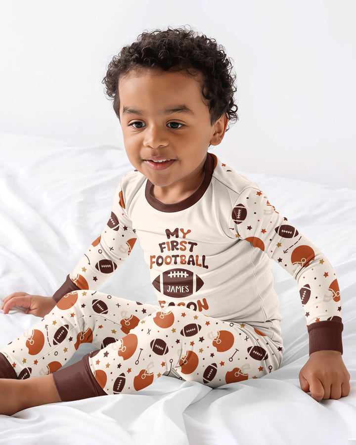 My First Football Season Bamboo Two Piece Long Sleeve Pajama Set