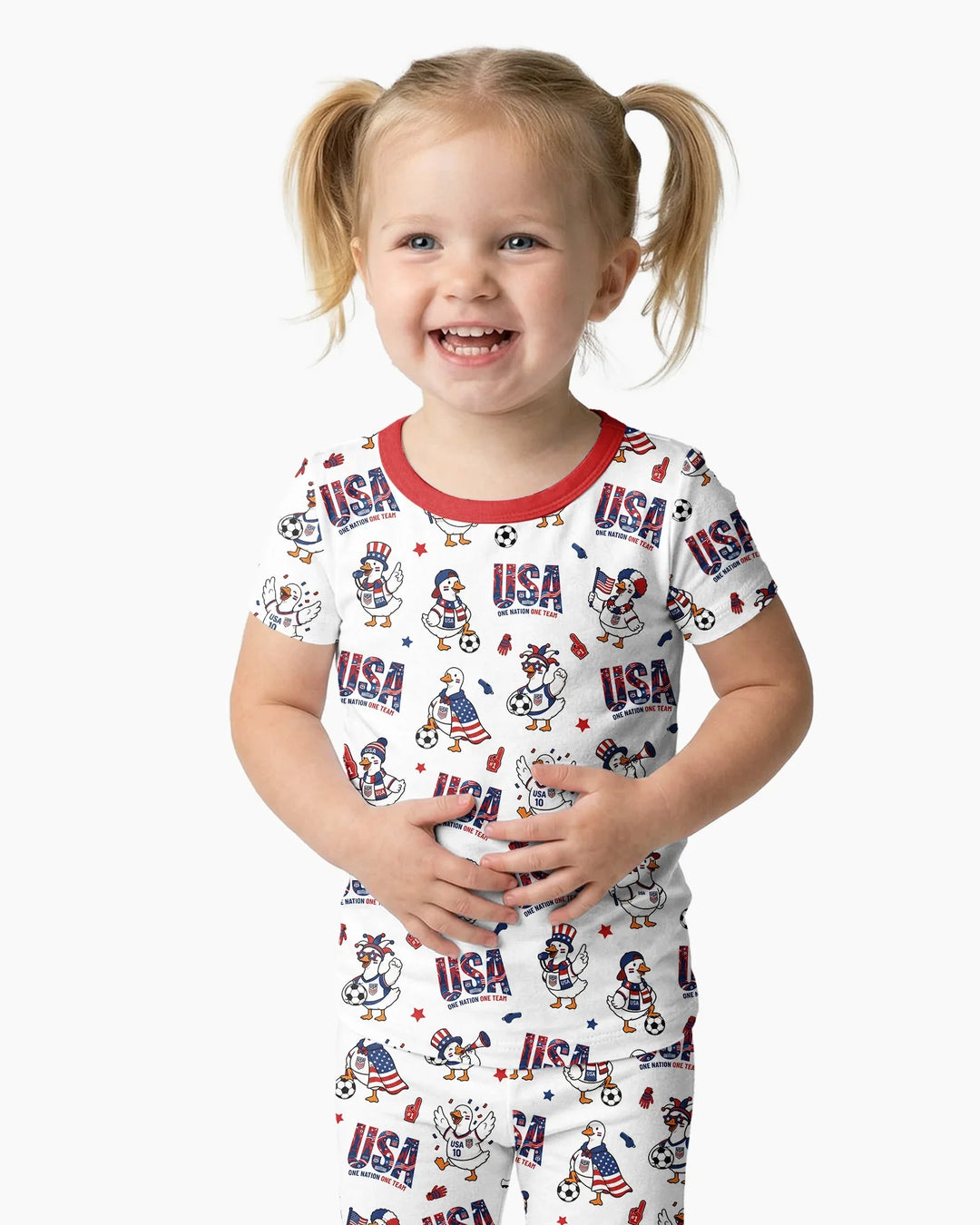 One Nation One Team Bamboo Two Piece Short Sleeve Pajama Set