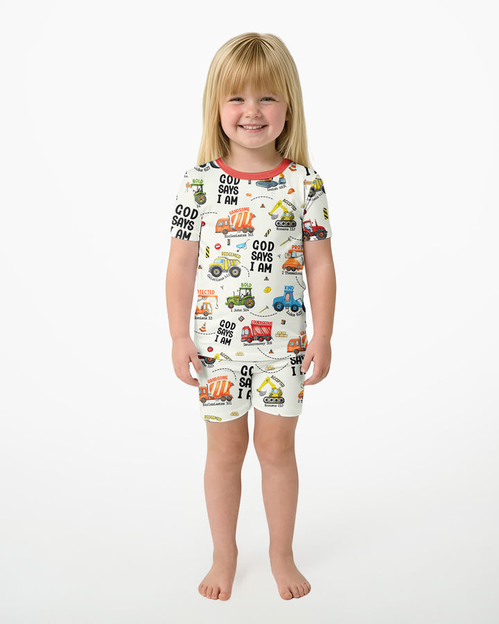God Says I Am Boy Bamboo Two Piece Short Sleeve Shorts Pyjamas Set