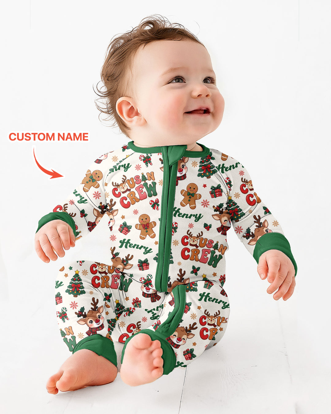 Personalized Christmas Cousin Crew Bamboo Convertible Zippy