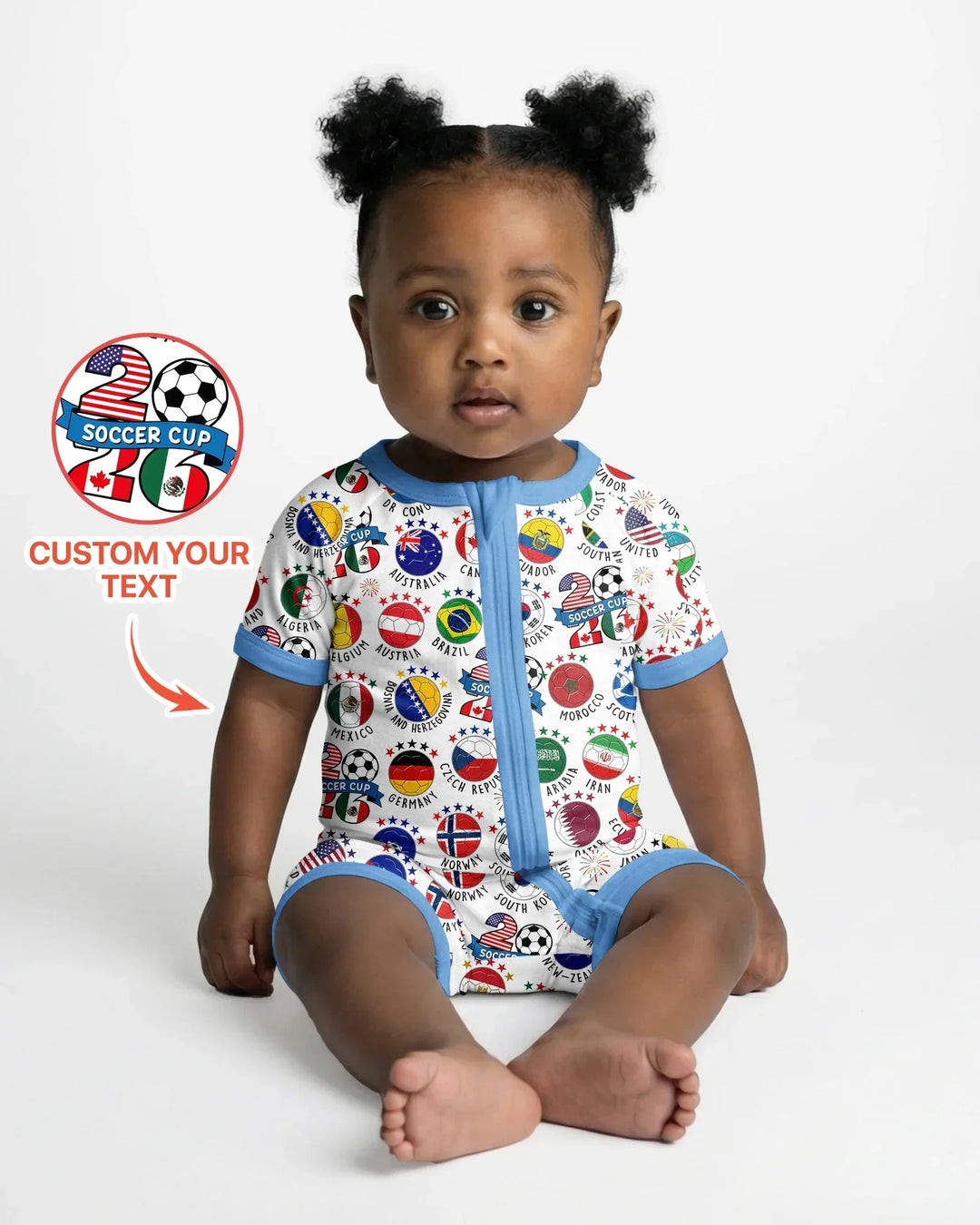 The World Plays Here 2026 Soccer Tour Bamboo Shorty Zippy