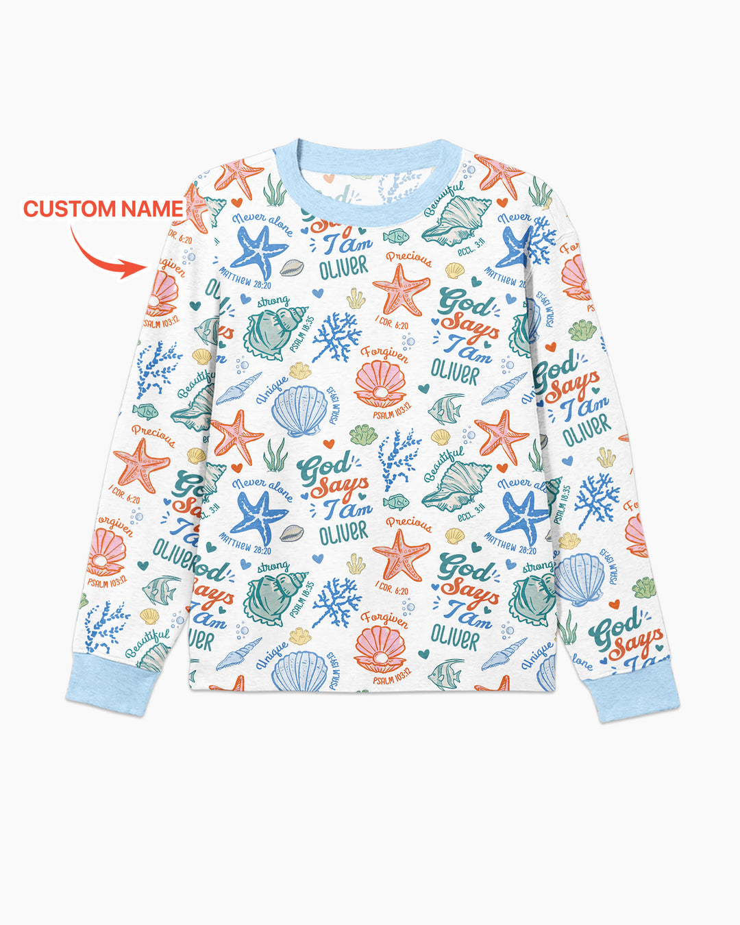 Coastal God Says I Am Custom Name Bamboo Men's Pajama Set