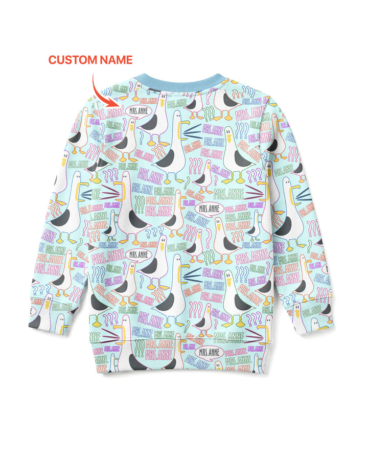 Teacher Teacher Teacher Funny Seagull Bamboo Crewneck Sweatshirt