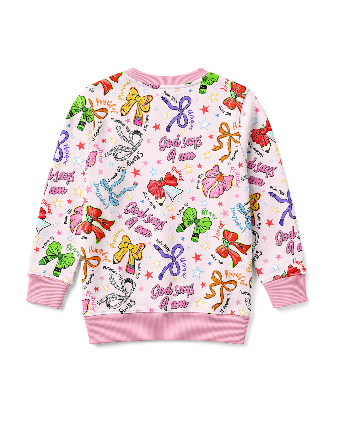 Pencil Bows God Says I Am Bamboo Crewneck Sweatshirt