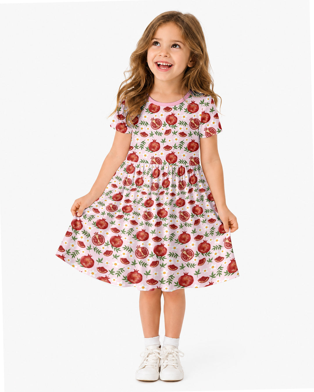 Pomegranate Garden Joy Family Matching Bamboo Twirl Dress