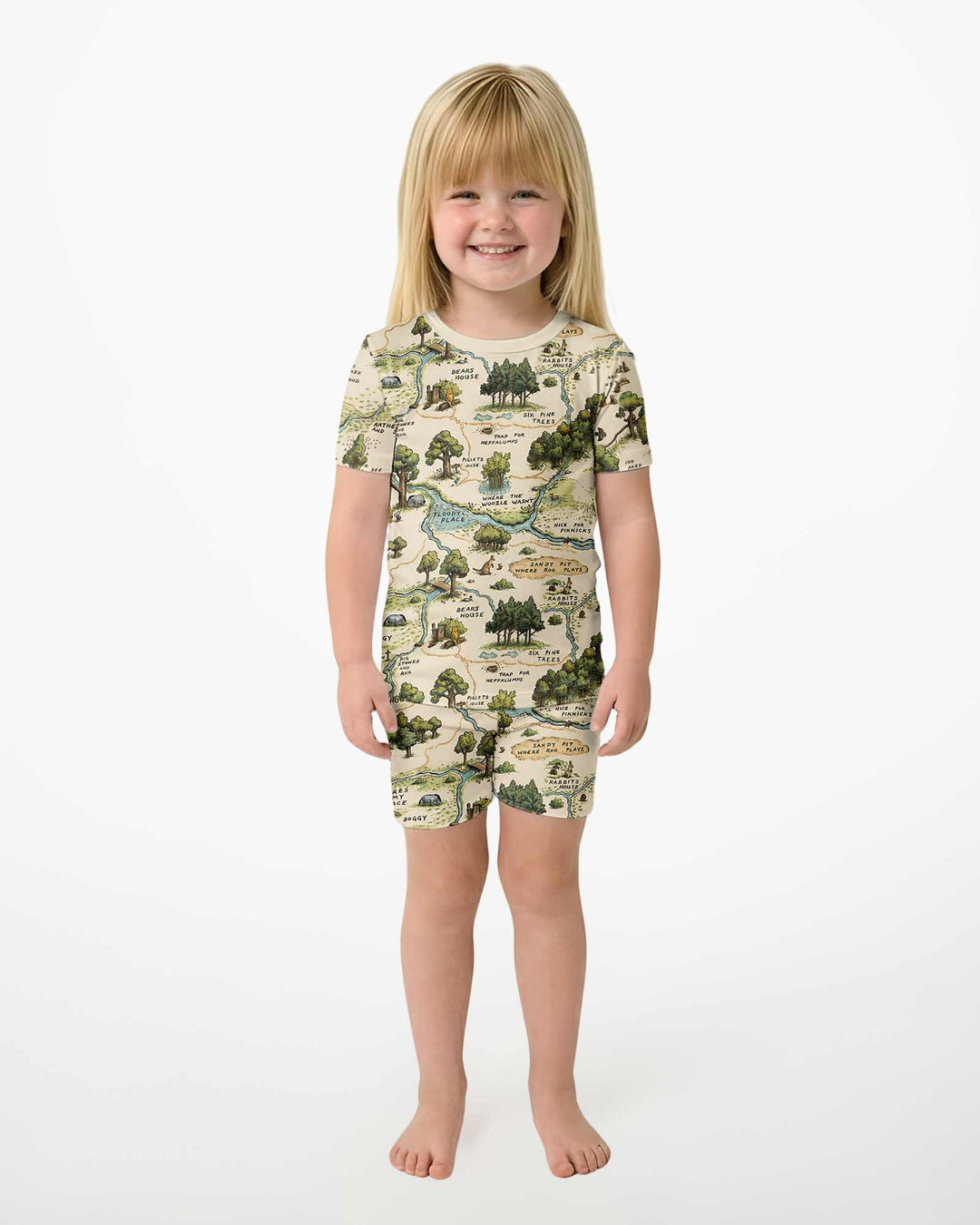 Template Bamboo Two Piece Short Sleeve Shorts Pyjamas Set