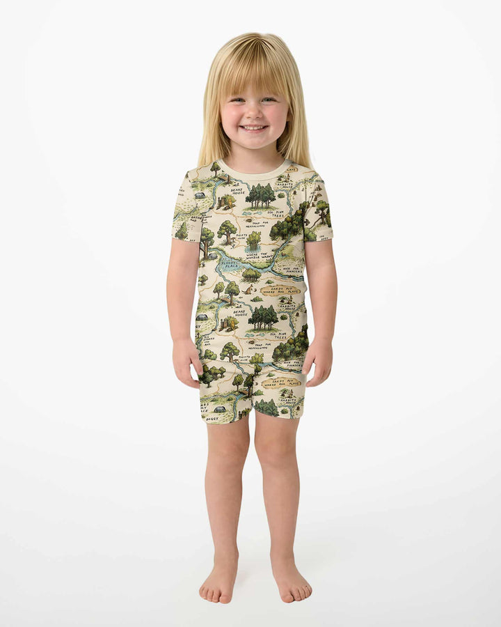 Template Bamboo Two Piece Short Sleeve Shorts Pyjamas Set