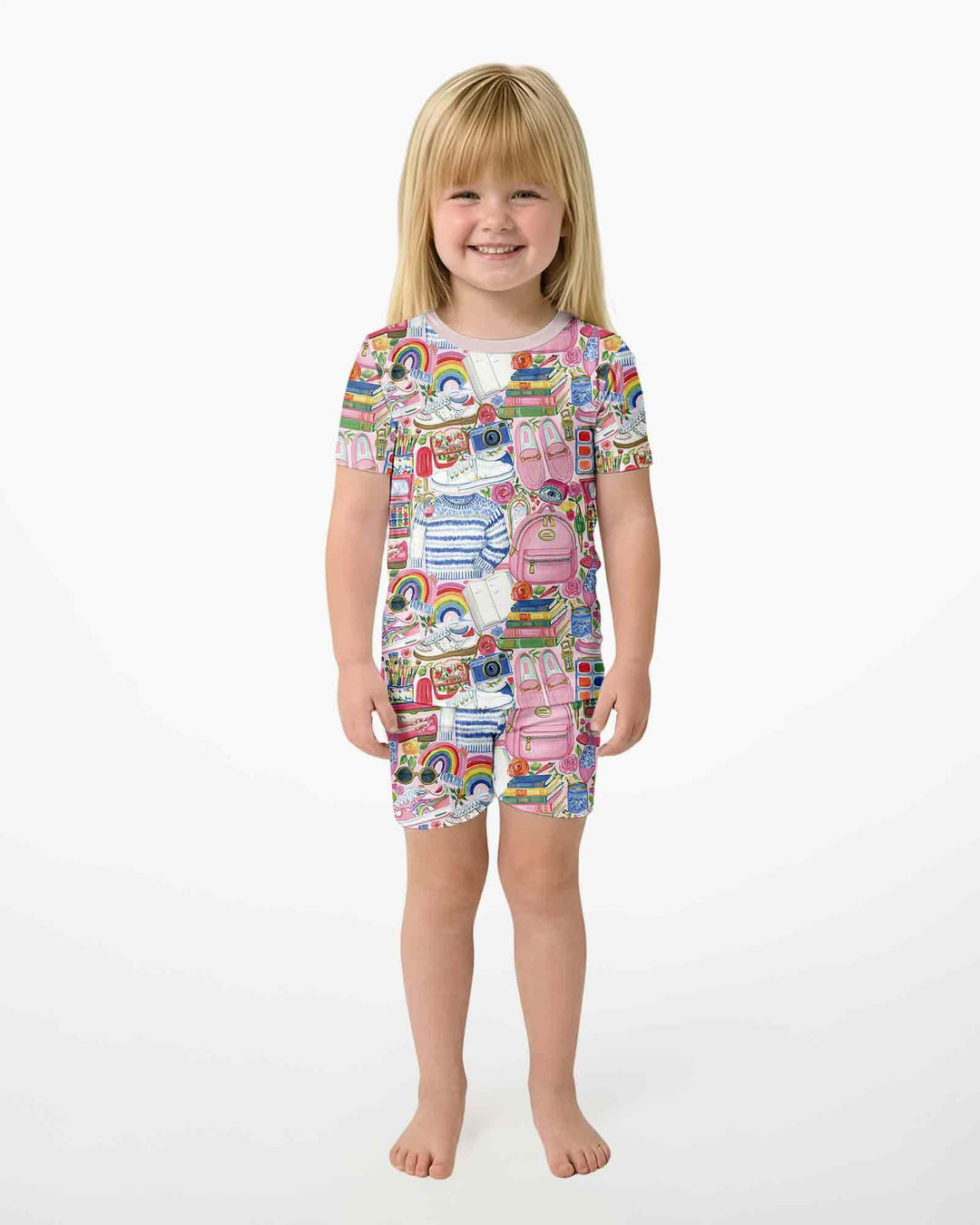 Sweet School Adventure Bamboo Women Short Sleeve Short Pajama Set