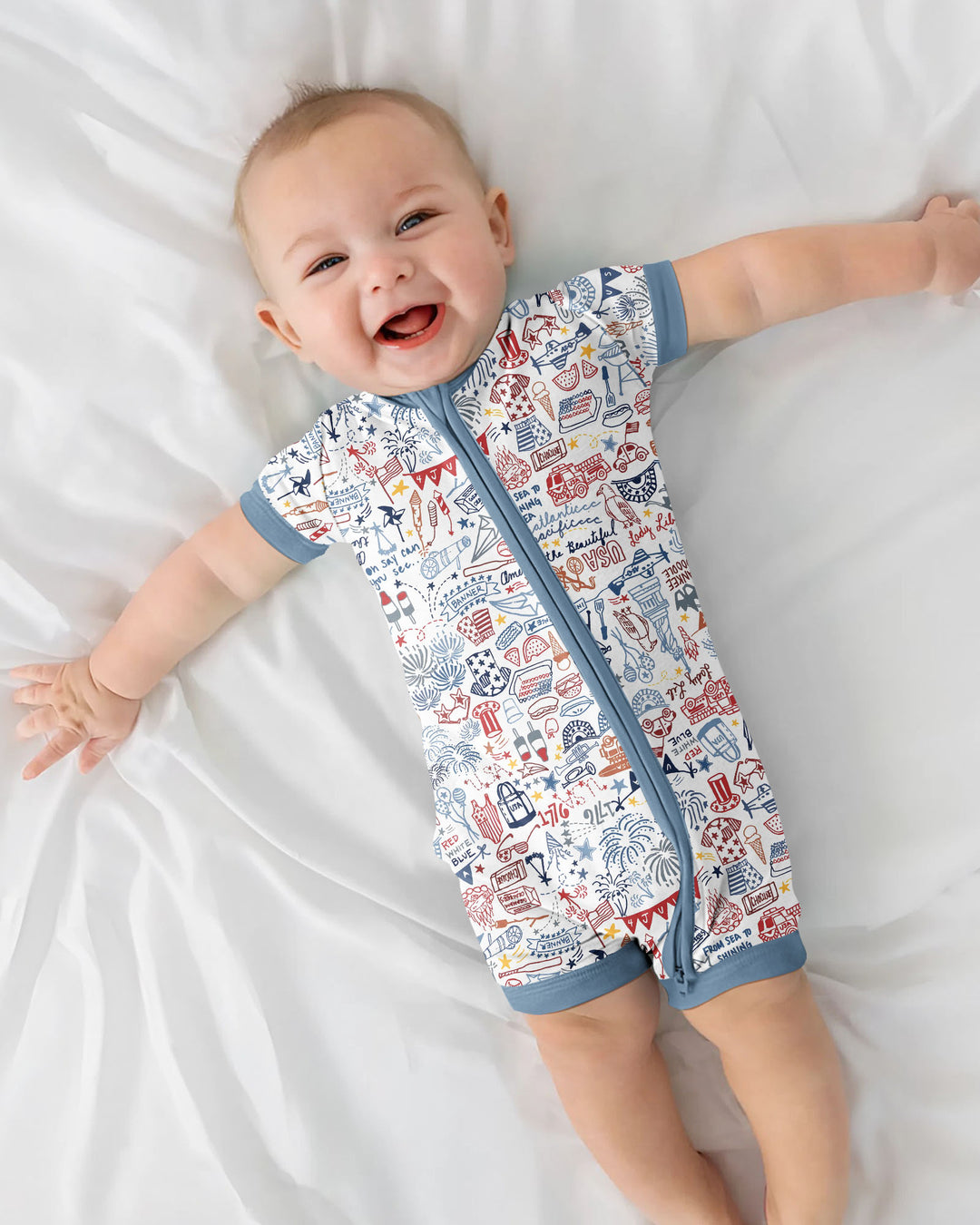 Liberty Doodle 250th Family Matching Bamboo Shorty Zippy
