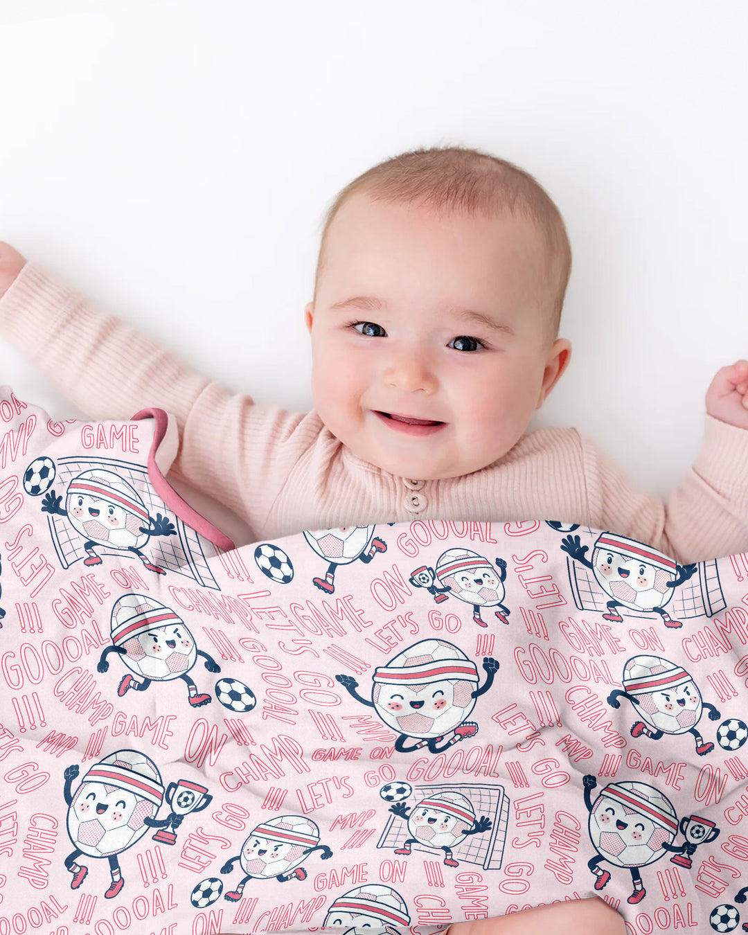 Happy Soccer Ball Family Matching Bamboo Blanket
