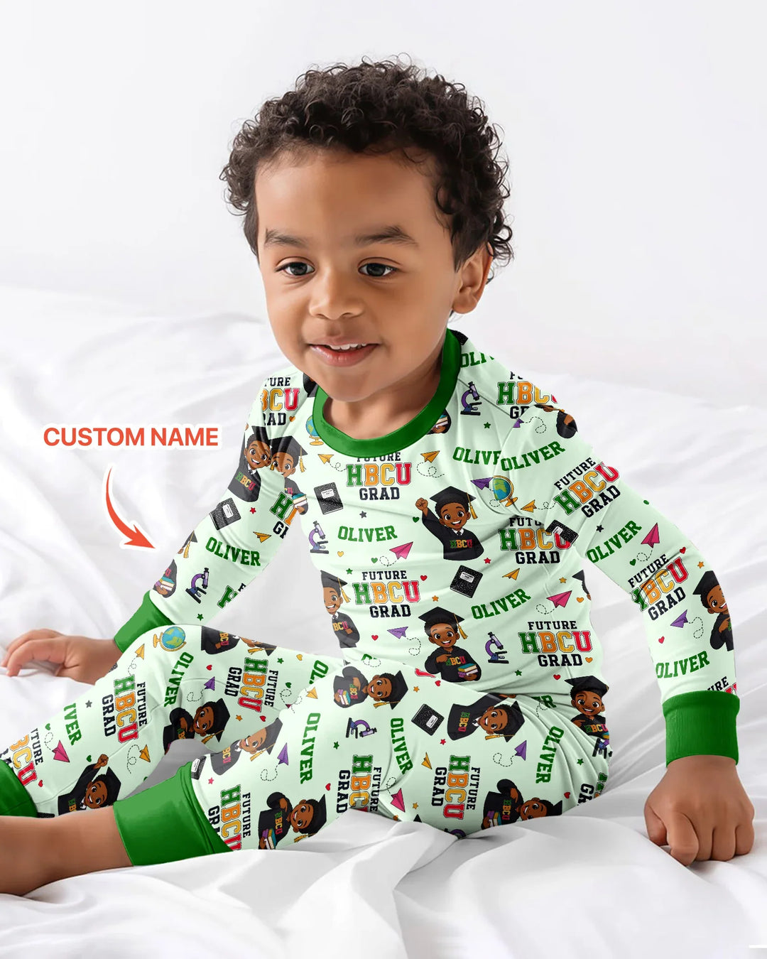 Custom Name Future HBCU Grad Bamboo Two Piece Long Sleeve Pajama Set
