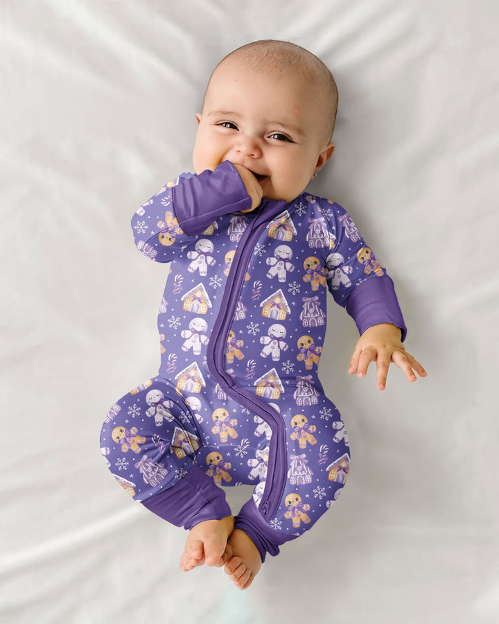 Purple Gingerbread Village Bamboo Convertible Zippy