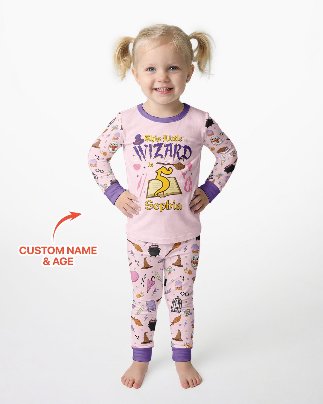 Personalized Birthday Wizard  Bamboo Two Piece Long Sleeve Pajama Set