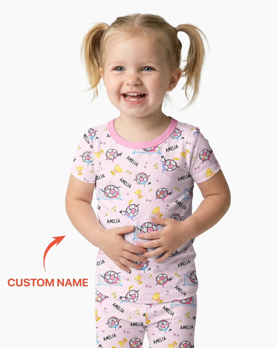 Custom Name Soccer Dad Team Matching Bamboo Two Piece Short Sleeve Pajama Set
