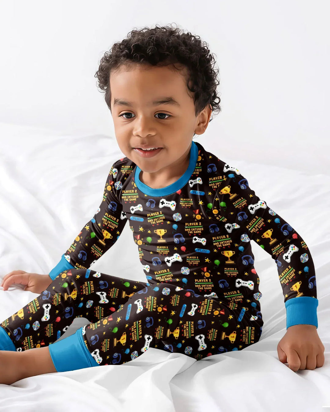 Leveled Up Daddy & Me Matching Bamboo Two Piece Long Sleeve Pajama Set