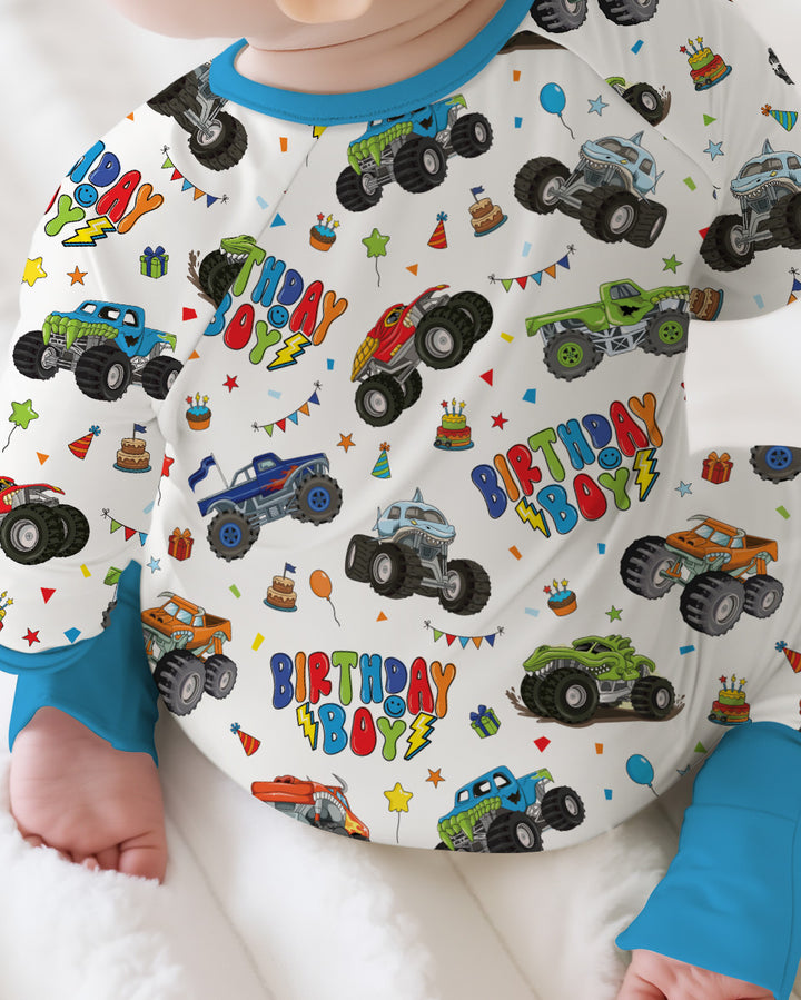 Monster Truck Birthday Boy Bamboo Convertible Zippy