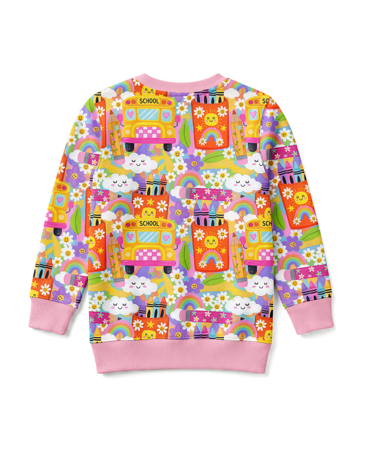 Retro Happy Classroom Bamboo Crewneck Sweatshirt