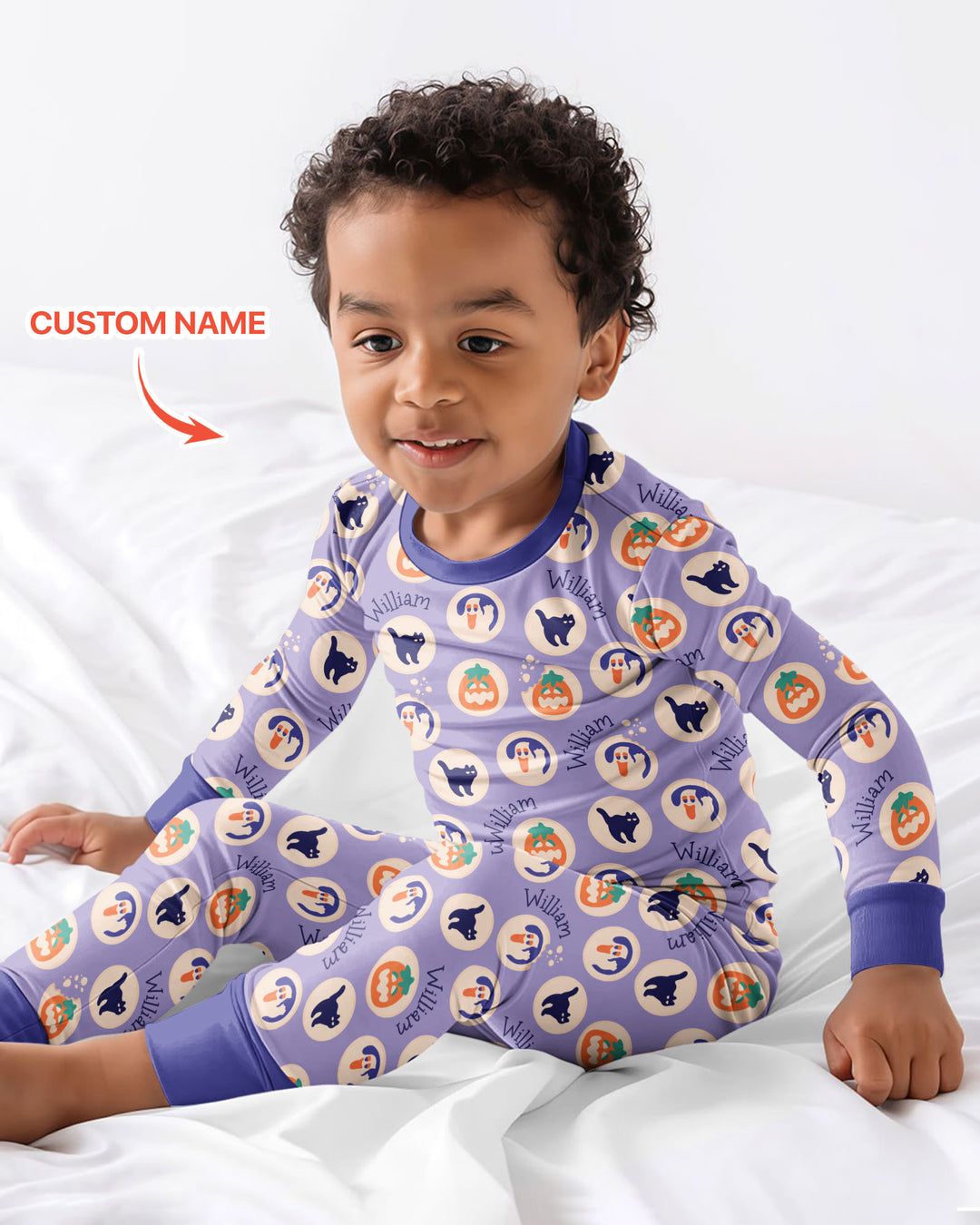 Boo Crew Custom Name Bamboo Two Piece Long Sleeve Pajama Set