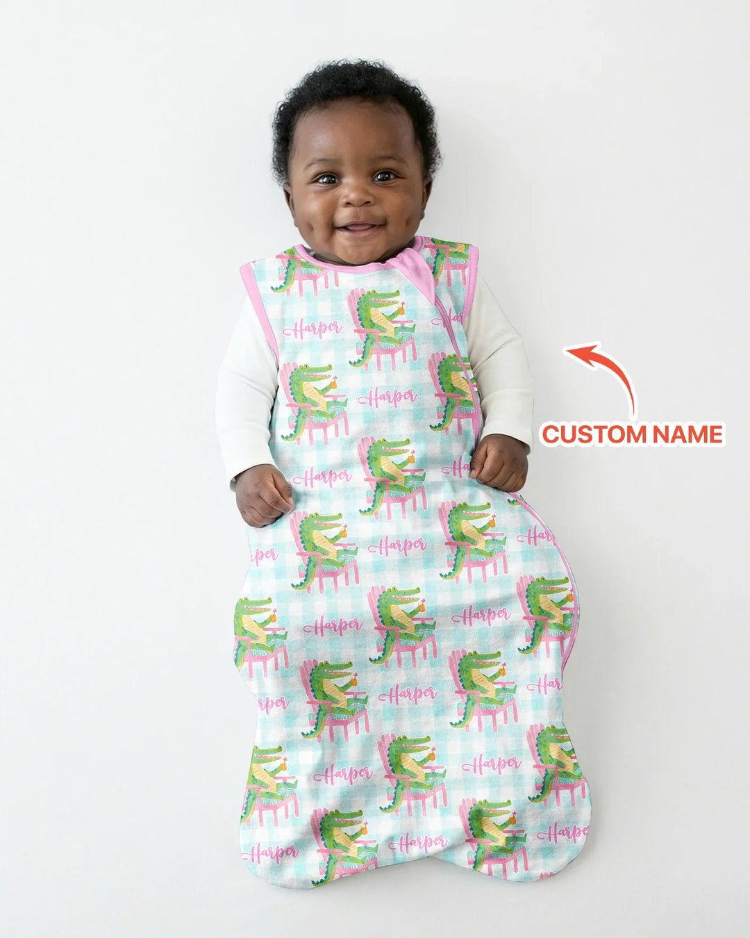 Custom Name Preppy Later Gator Bamboo Sleep Bag