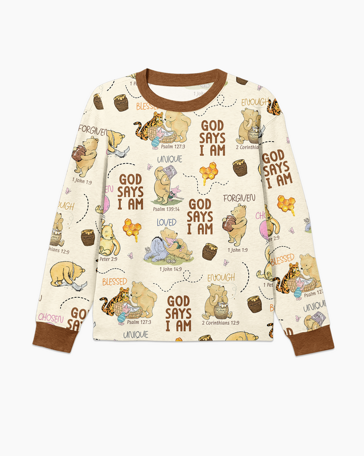 God Says I Am – Little Blessings Bamboo Men's Pajama Set