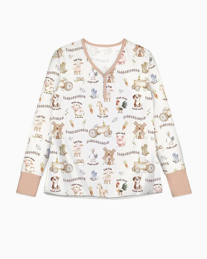 Old McDonald Farm Family Matching Bamboo Women Pajama Set