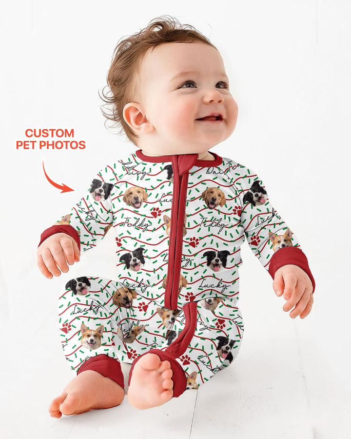 Custom Pet Photo Christmas Sprinkles Bamboo Convertible Zippy