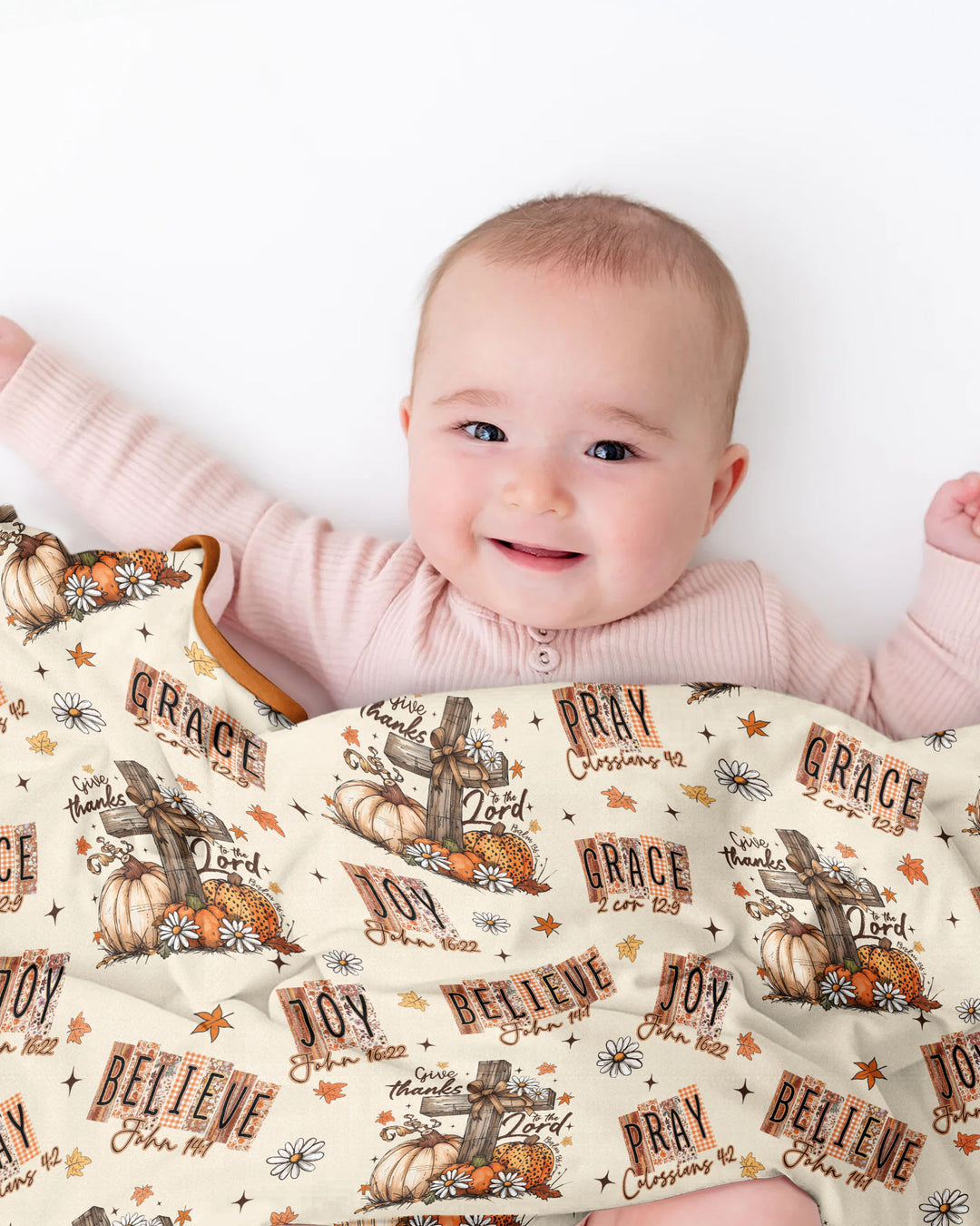 Floral Fall Give Thanks To The Lord Bamboo Blanket