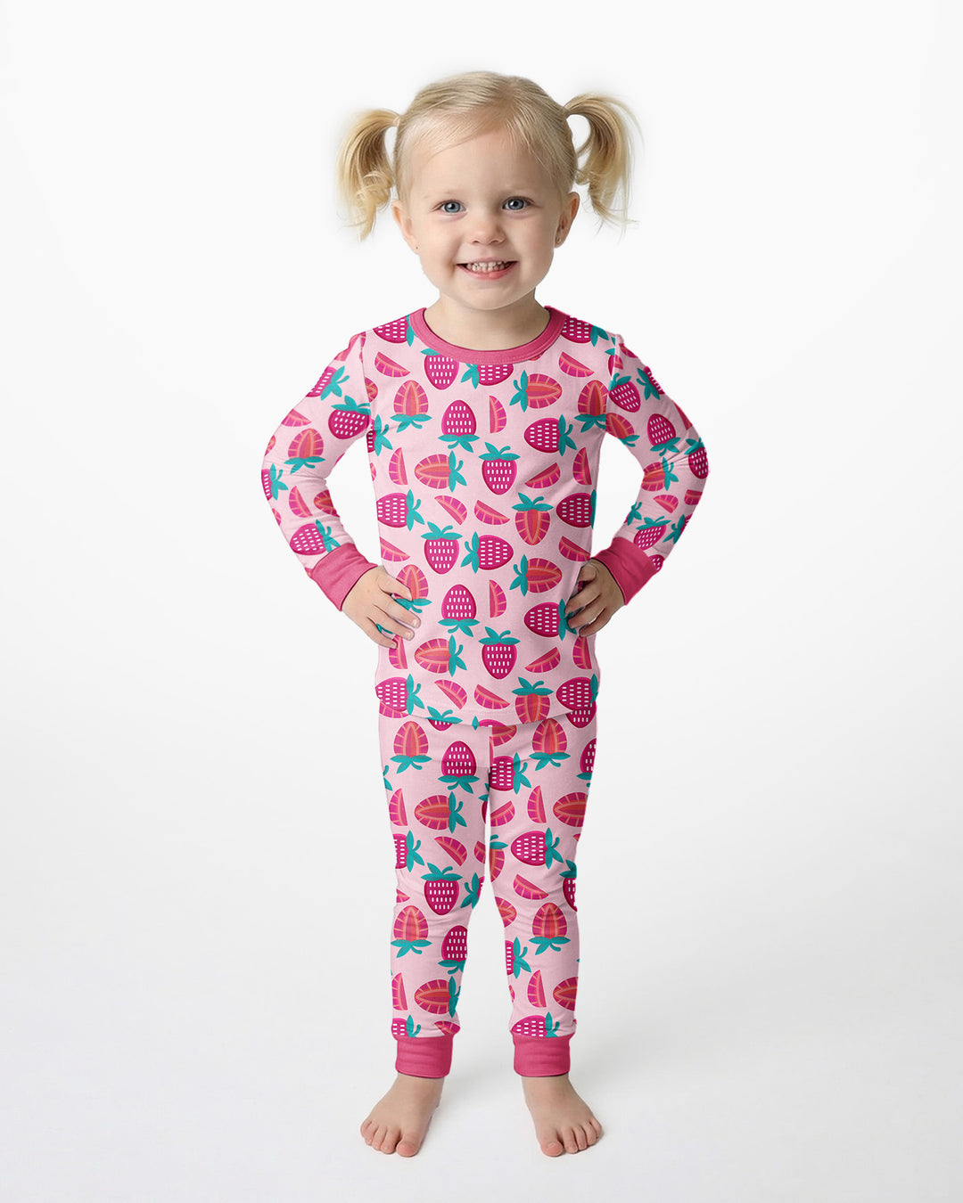 Sweet Strawberries Bamboo Two Piece Pyjamas Set