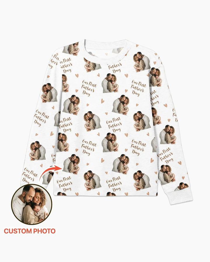 Custom Photo Our First as Parents Bamboo Men's Pajama Set