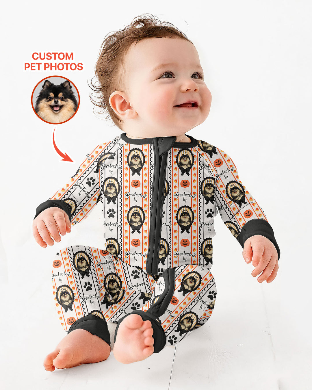 Custom Pet Photos Spooky Protector Bamboo Convertible Zippy