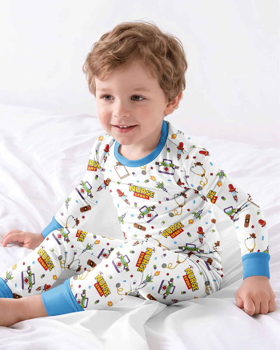 Nurse Story Bamboo Two Piece Long Sleeve Pajama Set