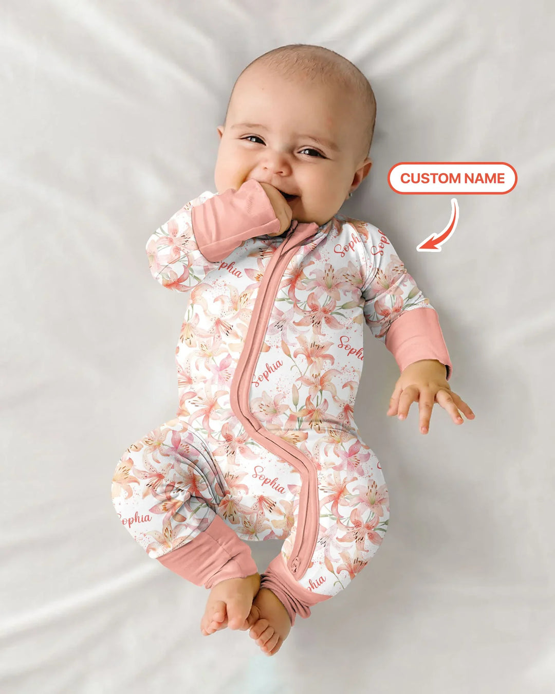 Custom Name Birth Month Flowers Bamboo Convertible Zippy