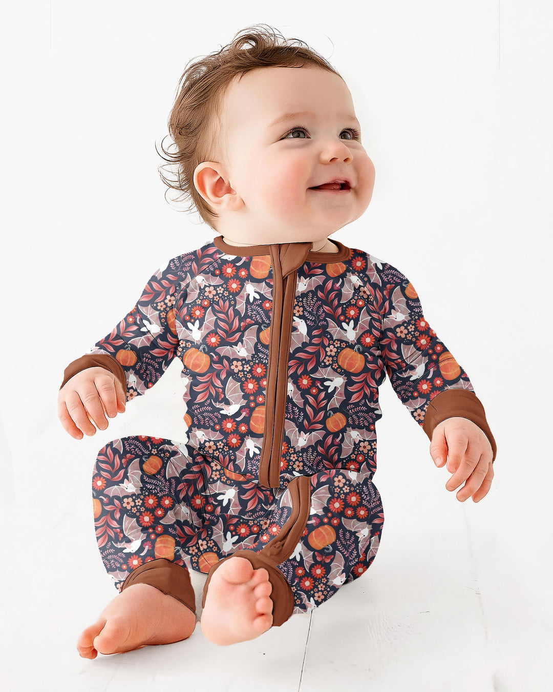 Bat Pumpkin Floral Halloween Bamboo Convertible Zippy