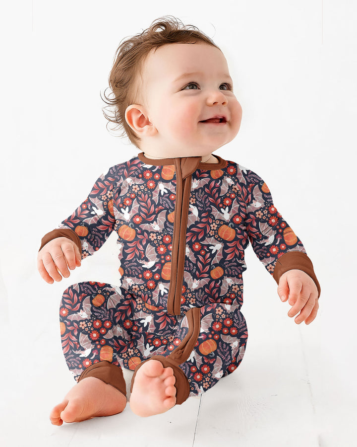 Bat Pumpkin Floral Halloween Bamboo Convertible Zippy