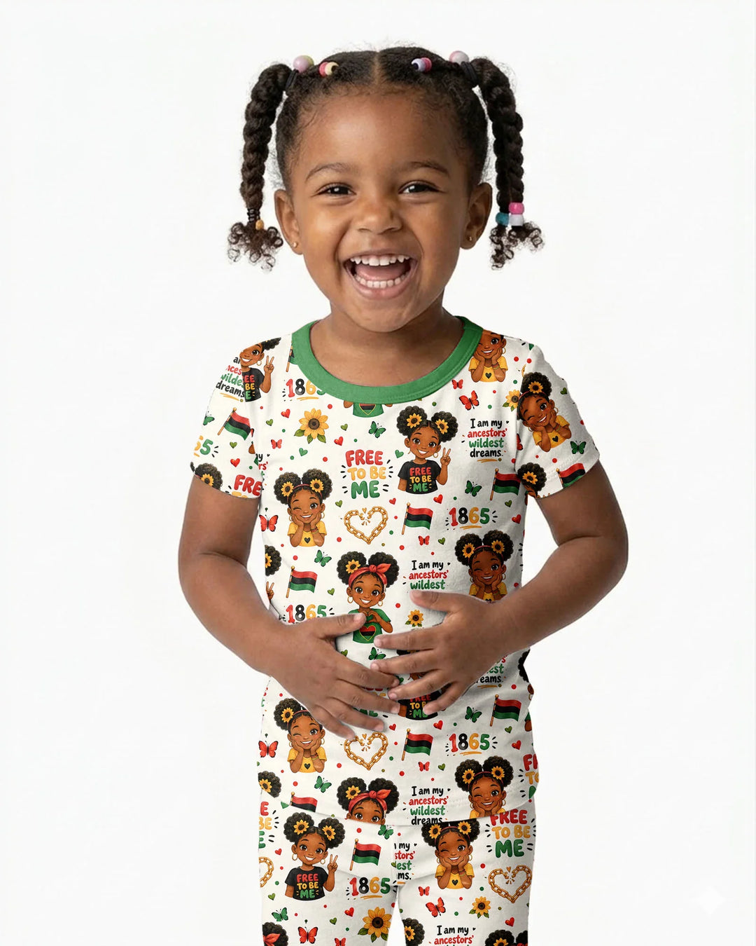 Juneteenth I am My Ancestors' Wildest Dream Bamboo Two Piece Short Sleeve Pajama Set