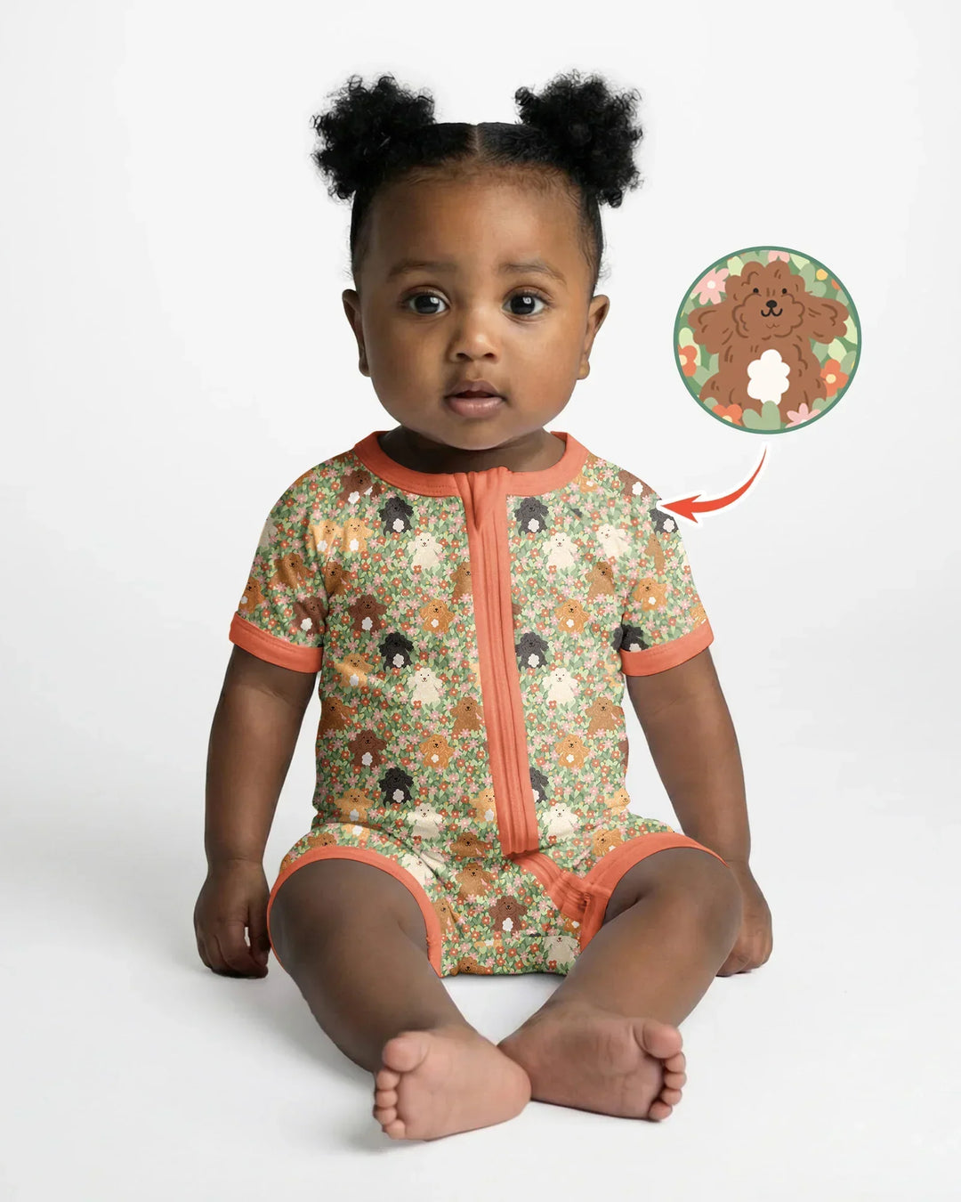 Puppy Garden Family Matching Bamboo Shorty Zippy
