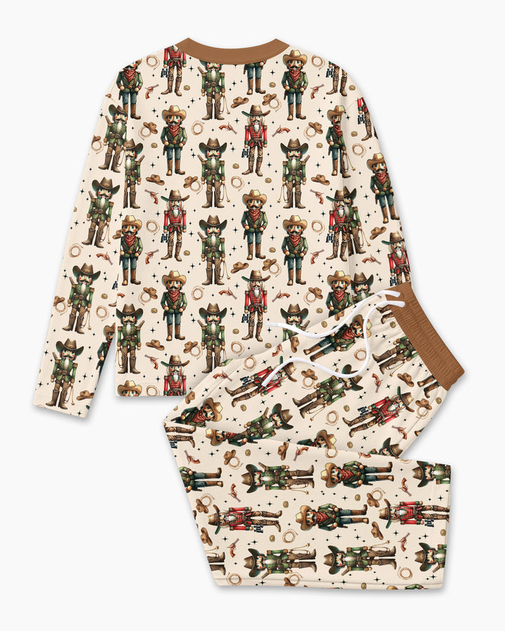 Western Christmas Cowboy Nutcracker Bamboo Men's Pajama Set
